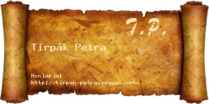 Tirpák Petra névjegykártya